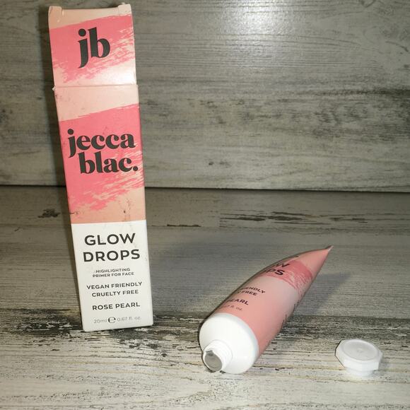 Jecca Blac Rose Pearl Glow Drops Highlighter Primer Brightener Full Size NEW - Picture 2 of 6
